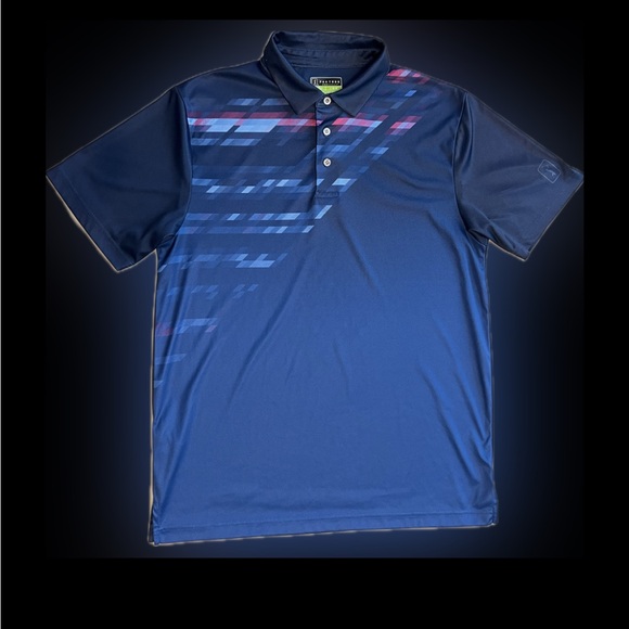 🏌️‍♂️⛳️PGA Tour Pro Series Mens Size L Navy+  Blue Golf Polo Shirt Athletic Fit - Picture 7 of 17